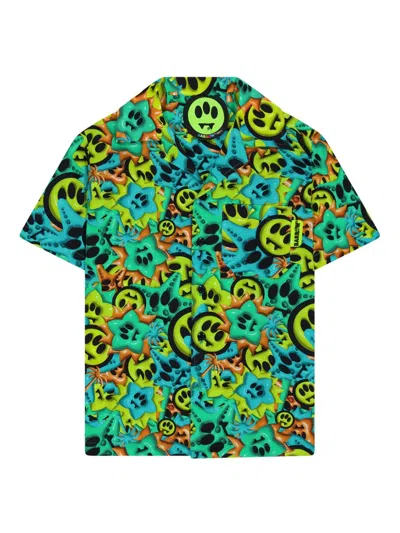 Barrow Kids' Logo-print Shirt In Blue