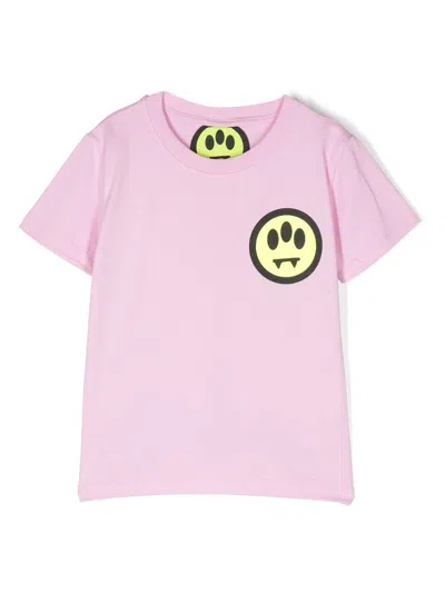 Barrow Kids' Logo-print Short-sleeved Cotton T-shirt In Pink