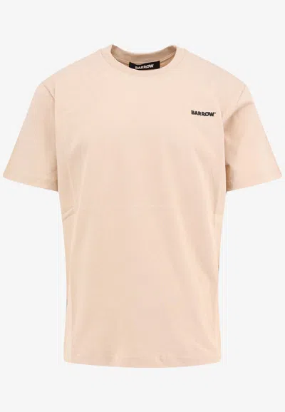Barrow Logo Print Short-sleeved T-shirt In Beige