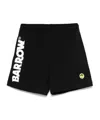 Barrow Elastic Waistband Iridescent Detail Shorts In Black