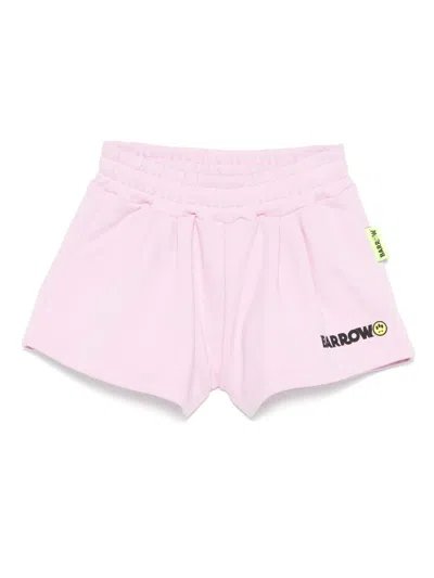 Barrow Kids' Logo-print Shorts In Pink