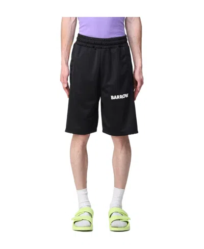 Barrow Logo-print Side-stripe Shorts In Black