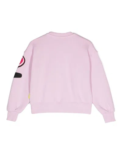 Barrow Kids' Logo-print Sweatshirt In 粉色