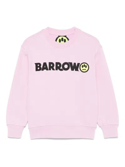 Barrow Kids' Logo-print Sweatshirt In Pink