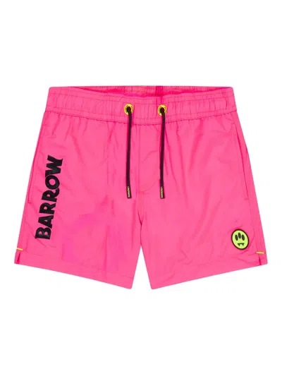 Barrow Kids' Logo-print Swim Shorts In Fuchsia