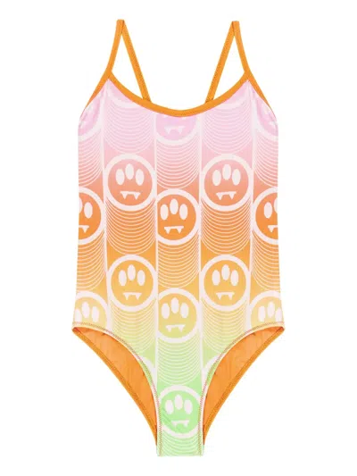 Barrow Kids' Logo-print Swimsuit In Orange