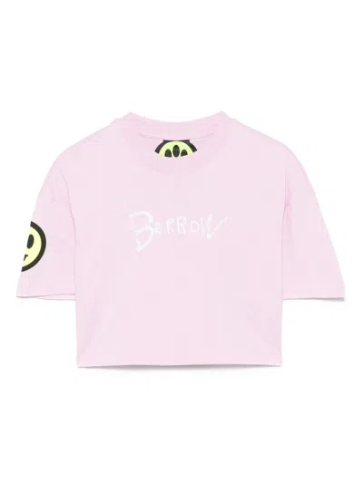 Barrow Kids' Logo-print T-shirt In 粉色