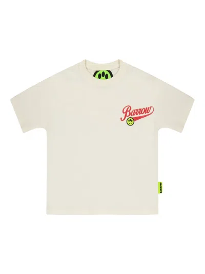 Barrow Kids' Logo-print T-shirt In Neutrals
