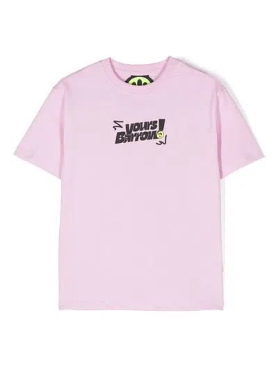 Barrow Kids' Logo-print T-shirt In Pink