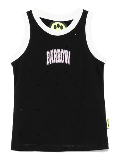 Barrow Kids' Logo-print Tank Top In Black