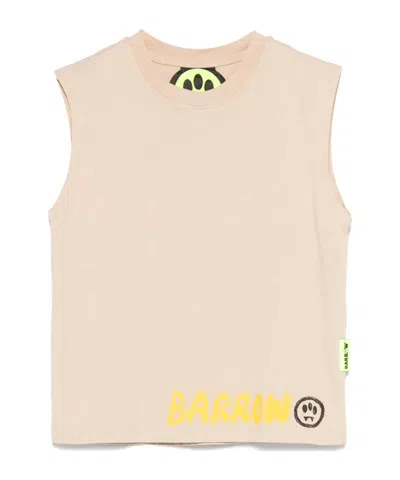 Barrow Kids' Logo-print Tank Top In Neutral