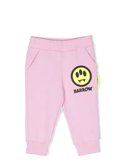 Barrow Pink Sweatpants For Baby Girl With Logo