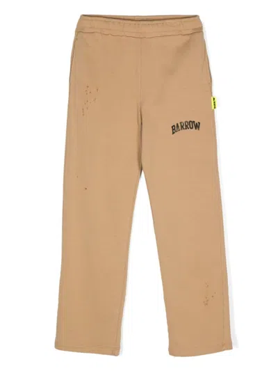 Barrow Kids' Logo-print Track Pants In Neutrals