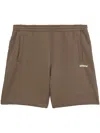 Barrow Logo-print Track Shorts In 褐色