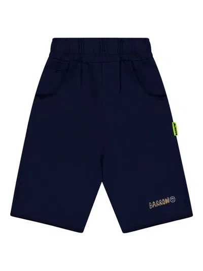 Barrow Kids' Logo-print Track Shorts In Blue