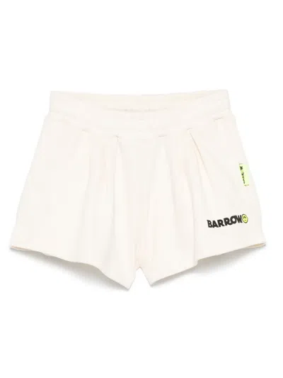Barrow Kids' Logo-print Track Shorts In Neutrals