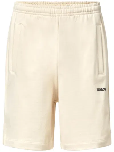 Barrow Logo-print Track Shorts In Neutrals