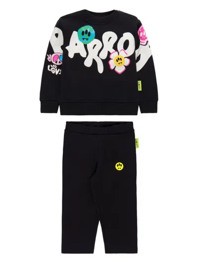 Barrow Babies' Logo-print Trousers (set Of Two) In Black
