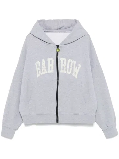 Barrow Logo-print Zip-up Hoodie In Grey