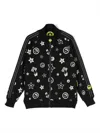 Barrow Black Sweatshirt For Kids With Logo And Smile In Black