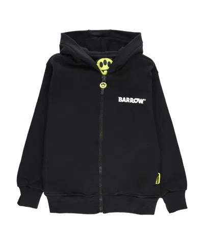 Barrow Logo-print Zipped Hoodie In Black
