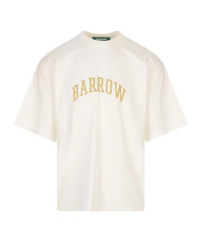 Barrow Logo Printed Crew Neck T-shirt In White