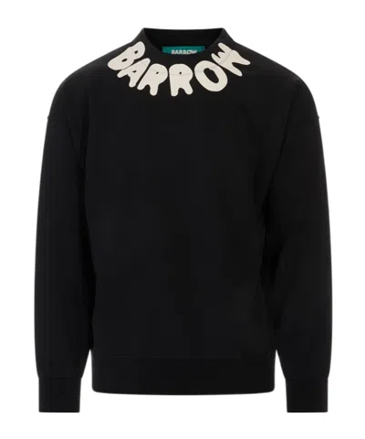 Barrow Logo Printed Crew-neck Sweatshirt In Black