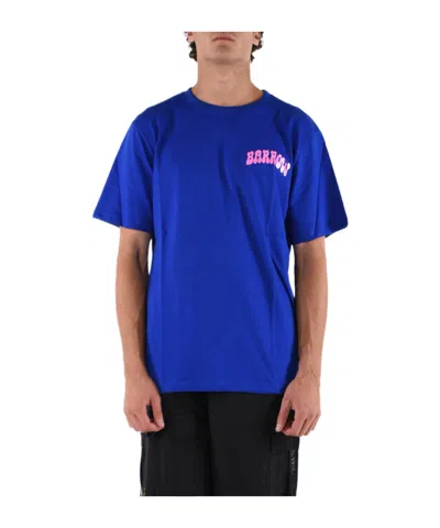Barrow Logo Printed Crewneck T-shirt In Blue