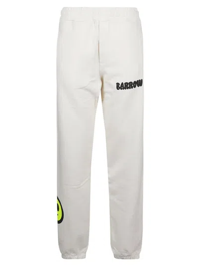 Barrow Logo Printed Jogging Pants In White