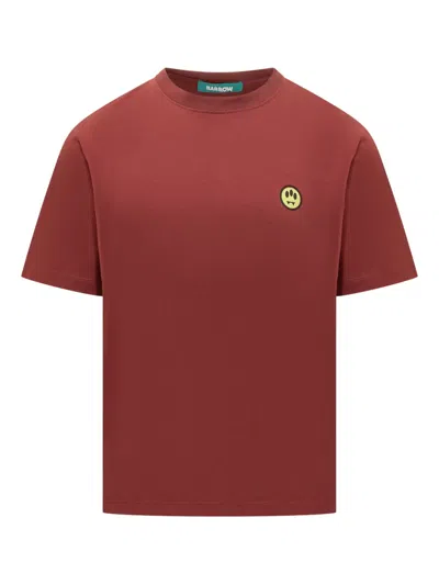 Barrow Logo-pritn Jersey T-shirt In Brown