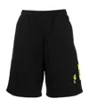 Barrow Signature Waistband Wide-leg Shorts In Black