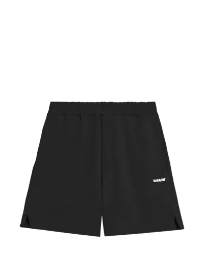 Barrow Logo Side-slit Shorts In Gray