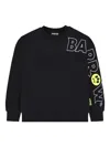 Barrow Kids' Logo-sleeve Jersey Sweatshirt In Black