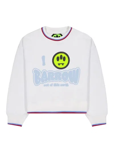 Barrow Kids' Logo Stamp Sweatshirt In White