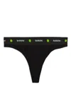 Barrow Logo-waistband Thongs (pack Of Three) In Grey