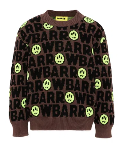Barrow Logo-intarsia Knitted Sweater In Yellow