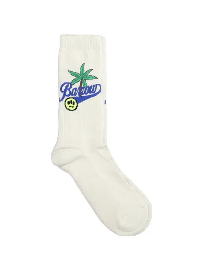 Barrow Logo-intarsia Socks In White