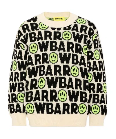 Barrow Logo-intarsia Sweater In Yellow