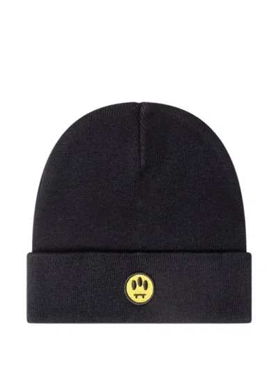 Barrow Logo-patch Beanie Hat In Metallic