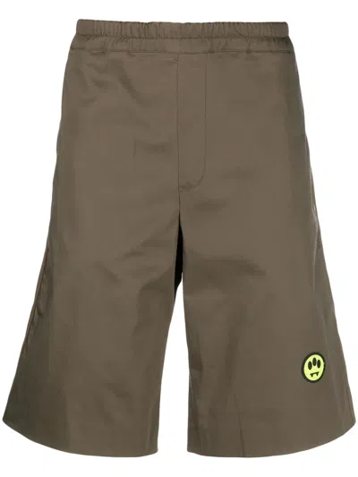 Barrow Logo-patch Knee-length Bermuda Shorts In Brown