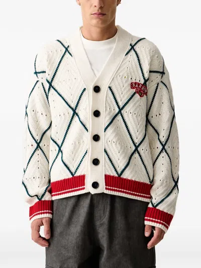 Barrow Logo-patch Cardigan In Neutral