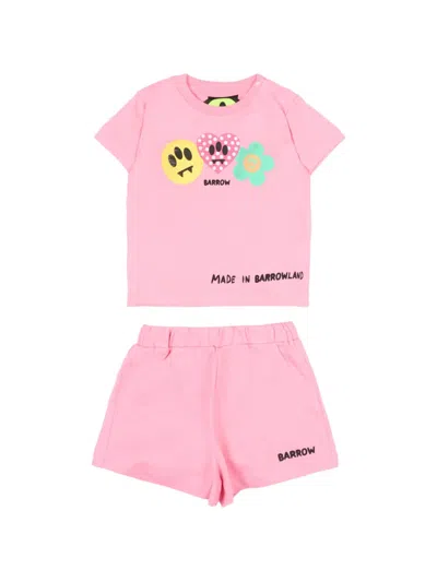 Barrow Babies' Logo-print Shorts Set In Pink