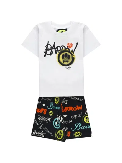 Barrow Babies' Logo-print Shorts Set In White