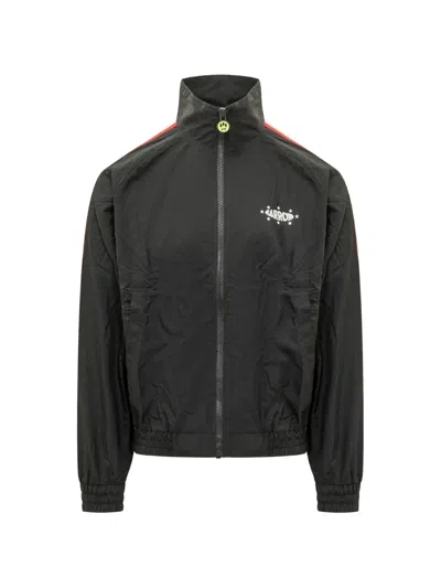 Barrow Logo-print Side-stripe Sport Jacket In Black