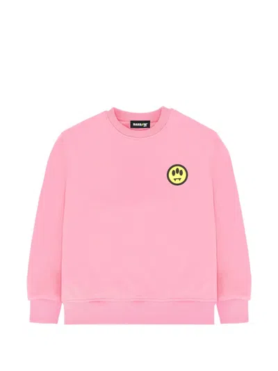 Barrow Kids' Logo-print Sweatshirt In Pink