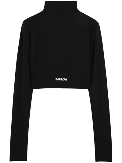 Barrow Long-sleeve Cropped Top In Black