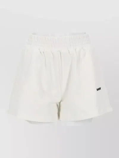 Barrow Lounge Shorts Elastic Waistband Logo Detail In White