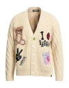 Barrow Man Cardigan Cream Size L Wool, Polyacrylic In Brown