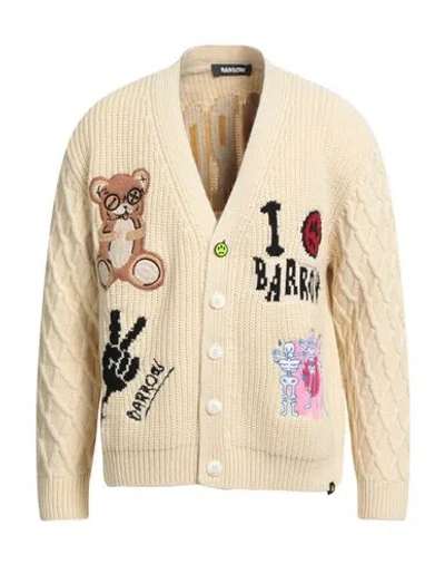 Barrow Man Cardigan Cream Size L Wool, Polyacrylic In Brown