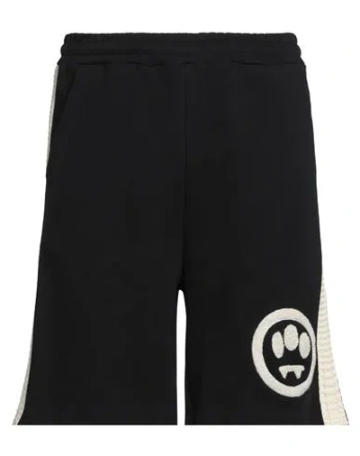Barrow Logo-patch Cotton Shorts In Nero